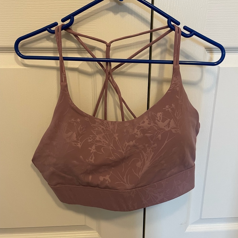 Light Lilac Floral Double Strap Bra